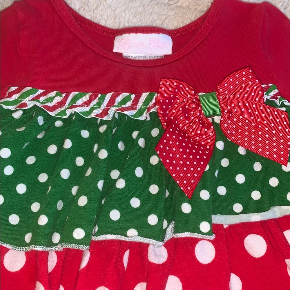 Bonnie Baby Christmas Holiday Tunic Top EUC 24M - Picture 2 of 9